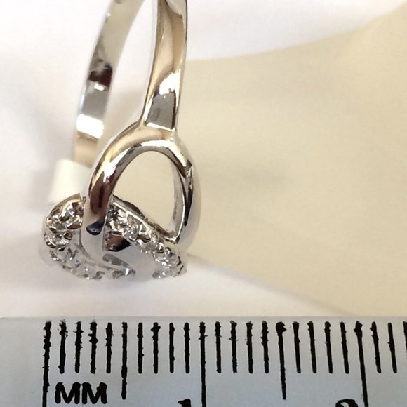 Infinity Knot Ring Size 10 Love Cocktail Statement Silver Rhodium Plated CZ - Picture 8 of 10